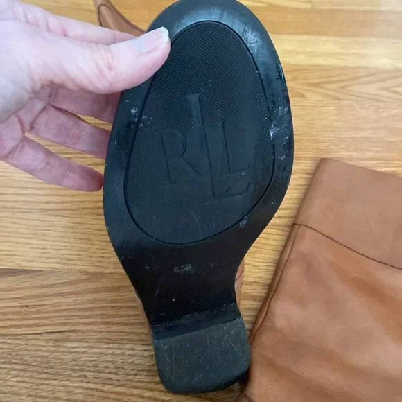 Lauren Ralph Lauren Jacqui Chain Leather Riding Boot. - Picture 7 of 14